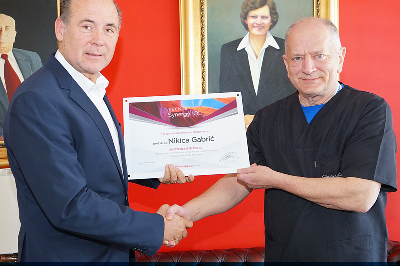 Prof.dr.sc. Gabrić has received recognition for the largest number of implanted multifocal intraocular SYNERGY lenses